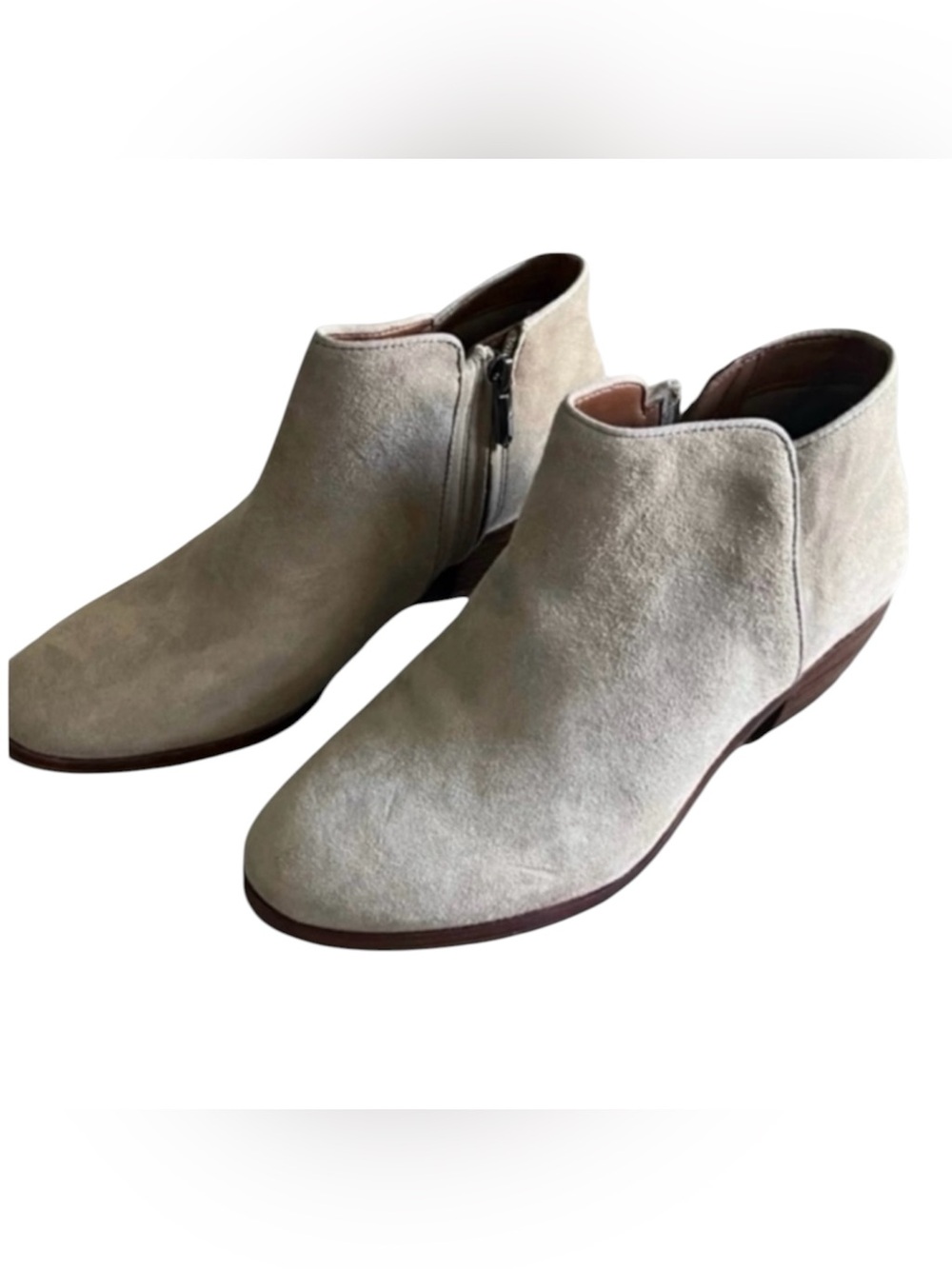NWOT Sam Edelman women’s 9 Petty suede zip up tan heeled ankle boots